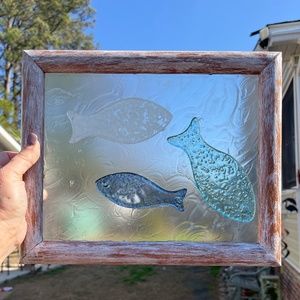 Handmade accented glass picture